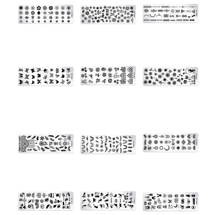Strumenti per nail art modello di stampa nail art in acciaio inossidabile da 5 pezzi
