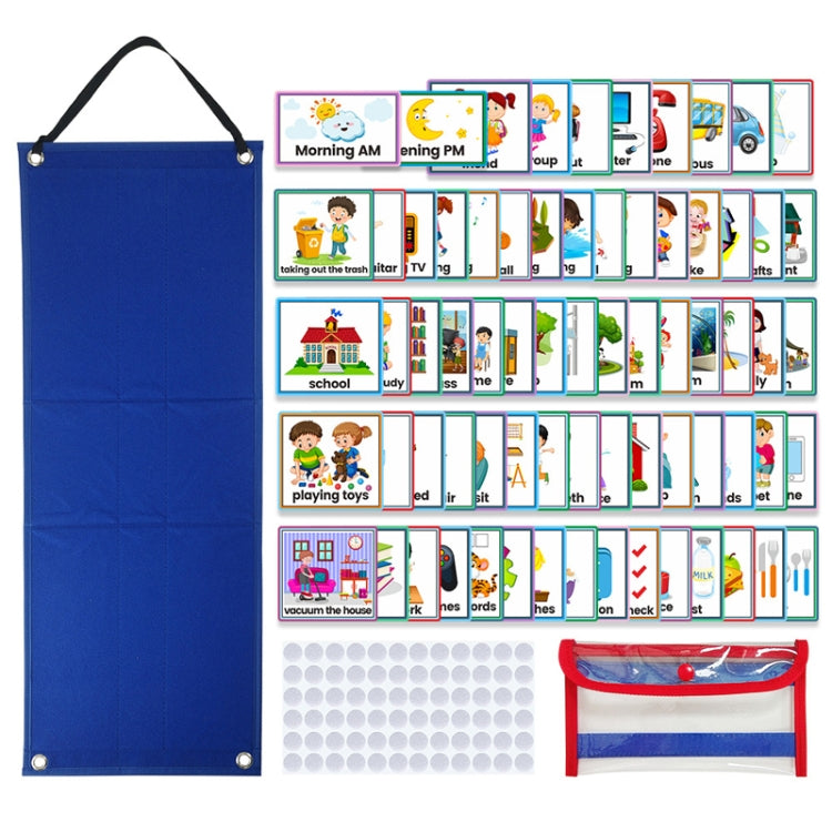 Calendario visivo per bambini con 70 schede e borsa