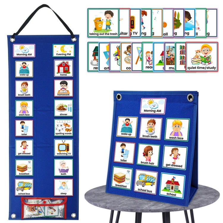 Calendario visivo per bambini con 70 schede e borsa