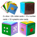 Dadi con schede alfanumeriche per giochi educativi 2 pezzi