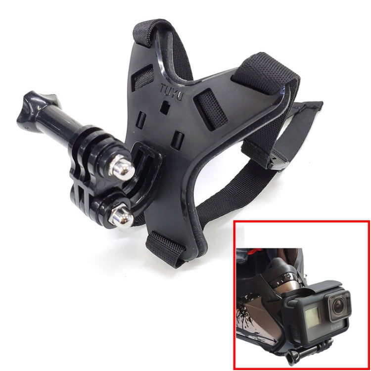 Staffa montaggio casco per action cam e smartphone