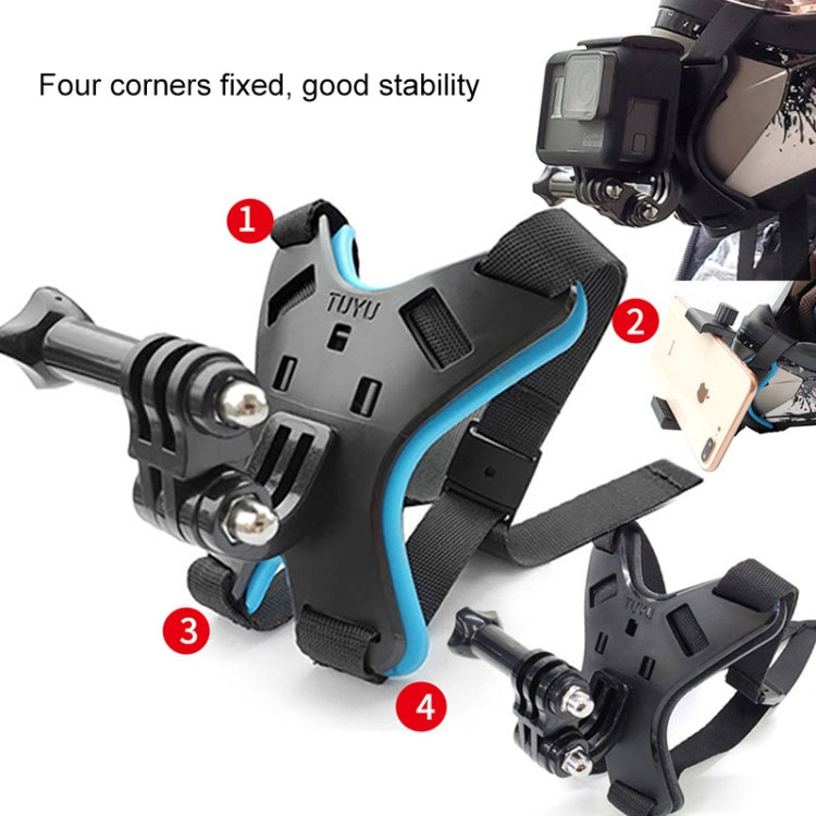 Staffa montaggio casco per action cam e smartphone