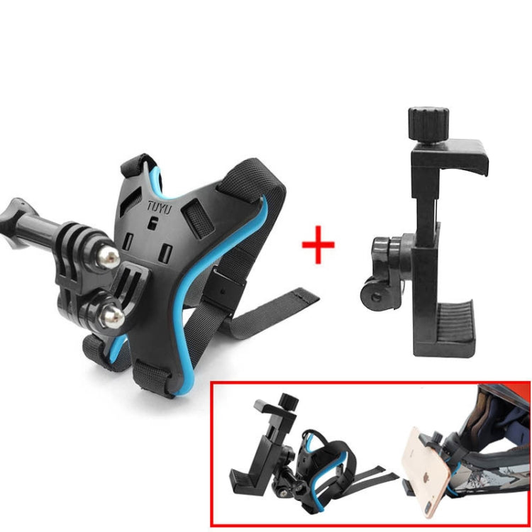 Staffa montaggio casco per action cam e smartphone