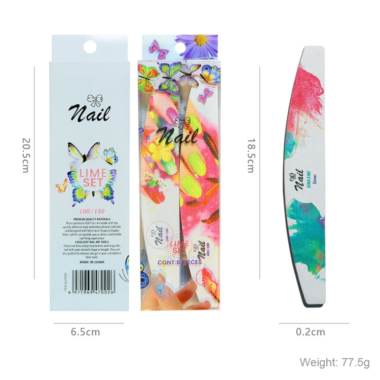 GJ0507 6 in 1 strumenti per nail art Strisce per smalto per unghie, Flower, Fingertip, Christmas, Flame Bird, Watercolor
