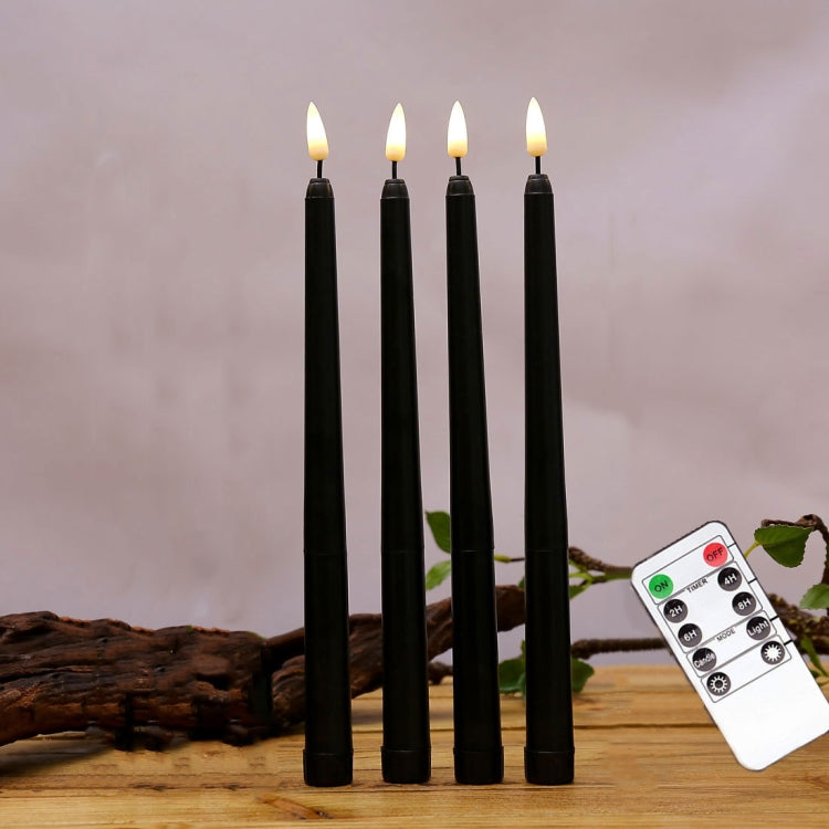 4 PCS B002 Lume di candela a simulazione elettronica a palo lungo con telecomando, B002 Yellow, B002 White