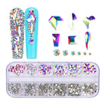Decorazione per unghie con strass per unghie a forma di fondo piatto a 12 griglie, 01, 02, 03, 04, 05, 06, 07, 08, 10, 11, 12, 13, 14, 15, 16, 18, 19, 20, 21, 22, 23, 24, 25, 26