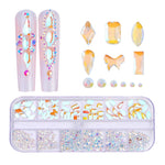 Decorazione per unghie con strass per unghie a forma di fondo piatto a 12 griglie, 01, 02, 03, 04, 05, 06, 07, 08, 10, 11, 12, 13, 14, 15, 16, 18, 19, 20, 21, 22, 23, 24, 25, 26