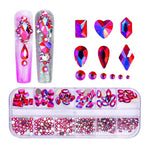 Decorazione per unghie con strass per unghie a forma di fondo piatto a 12 griglie, 01, 02, 03, 04, 05, 06, 07, 08, 10, 11, 12, 13, 14, 15, 16, 18, 19, 20, 21, 22, 23, 24, 25, 26