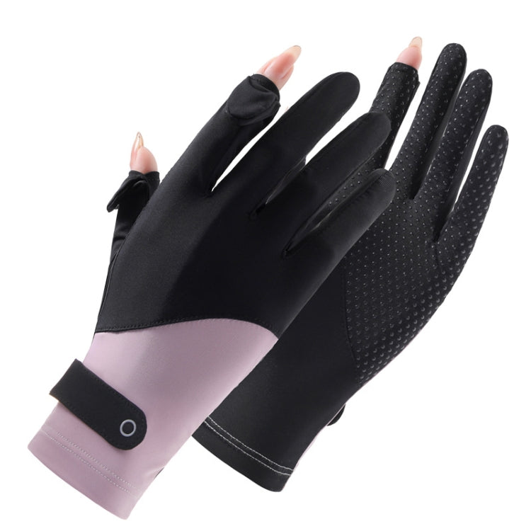 FSN02 1 paio di guanti sottili da ciclismo antiscivolo in seta di ghiaccio resistente ai raggi UV traspiranti, Free Code