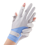 FSN02 1 paio di guanti sottili da ciclismo antiscivolo in seta di ghiaccio resistente ai raggi UV traspiranti, Free Code