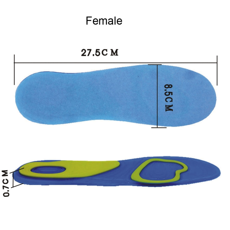 1 paio di solette in gel di silicone ad assorbimento degli urti per arco plantare, dimensioni:, Female 38-42, Male 42-48