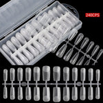 240 pezzi per unghie sottili satinate senza incisione per manicure estesa, WH-106, WH-107, WH-107 Single Number 5-9, WH-108, WH-108 Single Number 5-9, Wh-109, WH-109 Single Number 5-9, WH-110, WH-1110 Single Number 5-9, WH-0162, WH-0163, WH-0166, WH-01...