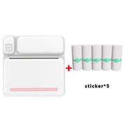 C19 Stampante per compiti a casa per studenti da 200 DPI Stampante tascabile senza inchiostro Bluetooth, Pink, Blue, Pink Printer Paper x 5, Blue Printer Paper x 5, Pink Sticker x 5, Blue Sticker x 5, Pink Set, Blue Set