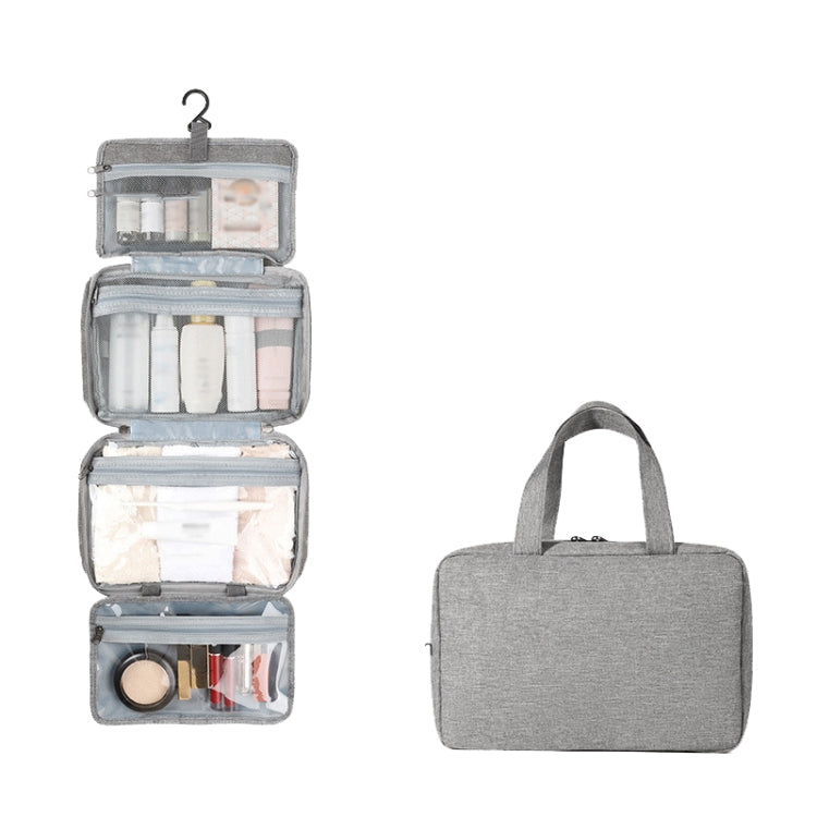 13552A Borsa da toilette pieghevole impermeabile da viaggio Borsa cosmetica con gancio, Black, Grey, Pink, Navy Blue