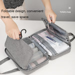 13552A Borsa da toilette pieghevole impermeabile da viaggio Borsa cosmetica con gancio, Black, Grey, Pink, Navy Blue