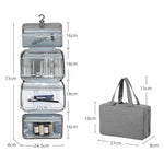 13552A Borsa da toilette pieghevole impermeabile da viaggio Borsa cosmetica con gancio, Black, Grey, Pink, Navy Blue