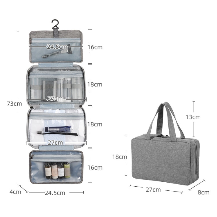 13552A Borsa da toilette pieghevole impermeabile da viaggio Borsa cosmetica con gancio, Black, Grey, Pink, Navy Blue