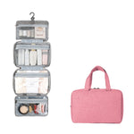 13552A Borsa da toilette pieghevole impermeabile da viaggio Borsa cosmetica con gancio, Black, Grey, Pink, Navy Blue