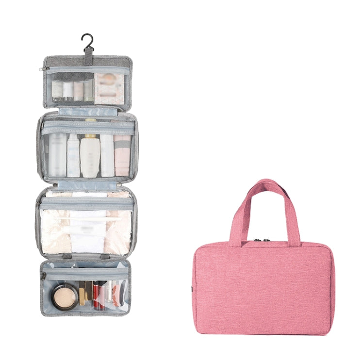 13552A Borsa da toilette pieghevole impermeabile da viaggio Borsa cosmetica con gancio, Black, Grey, Pink, Navy Blue