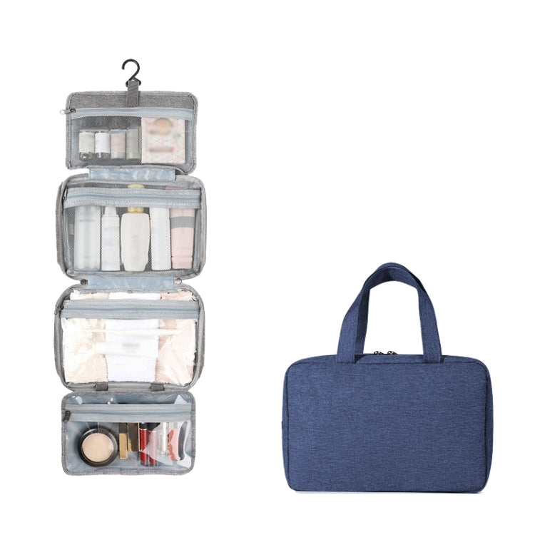 13552A Borsa da toilette pieghevole impermeabile da viaggio Borsa cosmetica con gancio, Black, Grey, Pink, Navy Blue