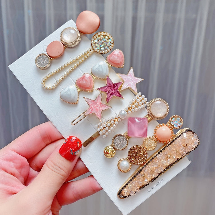 Insieme variopinto della clip del Rhinestone della perla del copricapo della forcella della lega, 8PCS/Set Heavy Work, 8PCS/Set Cherry, 8PCS/Set Pink Cherry, 8PCS/Set Starfish, 7PCS/Set Mermaid, 4PCS/Set Heart, 4PCS/Set Light Blue, 4PCS/Set Yellow     ...