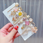 Insieme variopinto della clip del Rhinestone della perla del copricapo della forcella della lega, 8PCS/Set Heavy Work, 8PCS/Set Cherry, 8PCS/Set Pink Cherry, 8PCS/Set Starfish, 7PCS/Set Mermaid, 4PCS/Set Heart, 4PCS/Set Light Blue, 4PCS/Set Yellow     ...