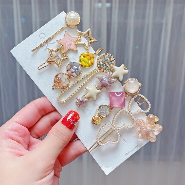 Insieme variopinto della clip del Rhinestone della perla del copricapo della forcella della lega, 8PCS/Set Heavy Work, 8PCS/Set Cherry, 8PCS/Set Pink Cherry, 8PCS/Set Starfish, 7PCS/Set Mermaid, 4PCS/Set Heart, 4PCS/Set Light Blue, 4PCS/Set Yellow     ...