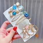 Insieme variopinto della clip del Rhinestone della perla del copricapo della forcella della lega, 8PCS/Set Heavy Work, 8PCS/Set Cherry, 8PCS/Set Pink Cherry, 8PCS/Set Starfish, 7PCS/Set Mermaid, 4PCS/Set Heart, 4PCS/Set Light Blue, 4PCS/Set Yellow     ...