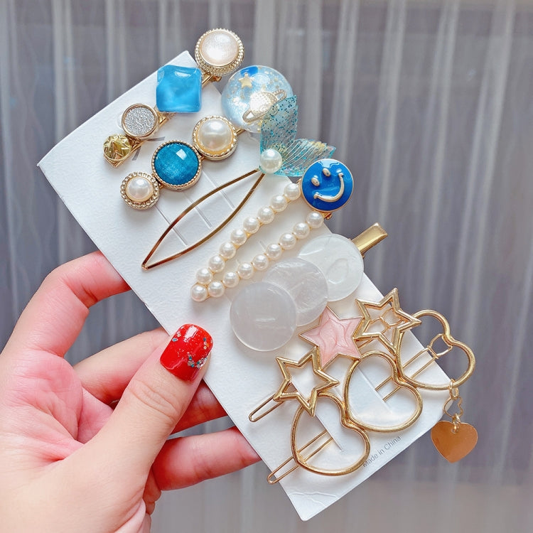 Insieme variopinto della clip del Rhinestone della perla del copricapo della forcella della lega, 8PCS/Set Heavy Work, 8PCS/Set Cherry, 8PCS/Set Pink Cherry, 8PCS/Set Starfish, 7PCS/Set Mermaid, 4PCS/Set Heart, 4PCS/Set Light Blue, 4PCS/Set Yellow     ...
