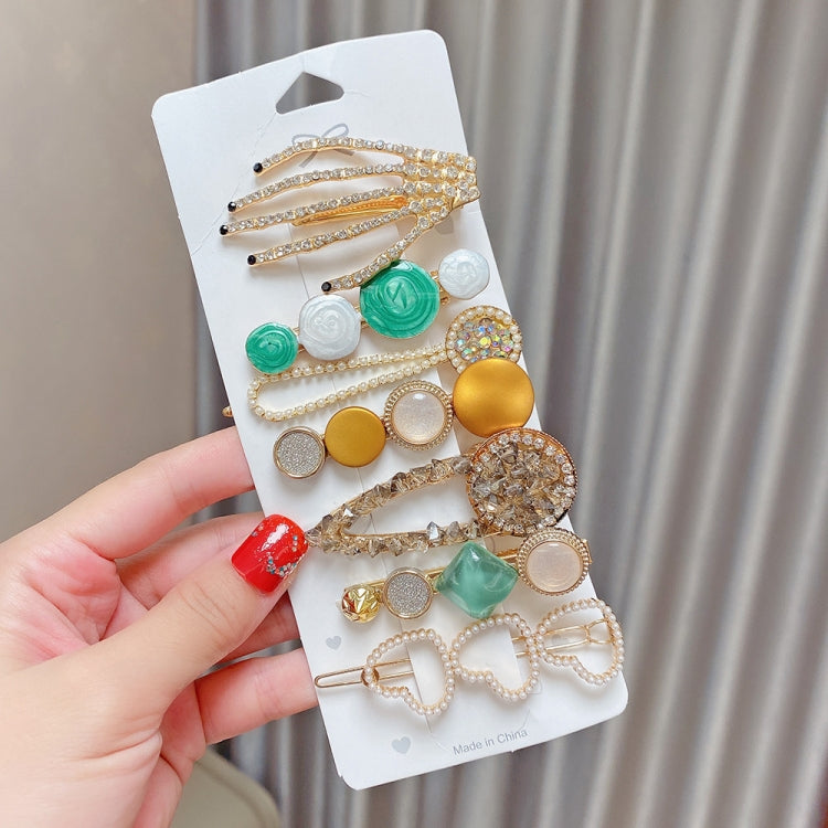 Insieme variopinto della clip del Rhinestone della perla del copricapo della forcella della lega, 8PCS/Set Heavy Work, 8PCS/Set Cherry, 8PCS/Set Pink Cherry, 8PCS/Set Starfish, 7PCS/Set Mermaid, 4PCS/Set Heart, 4PCS/Set Light Blue, 4PCS/Set Yellow     ...