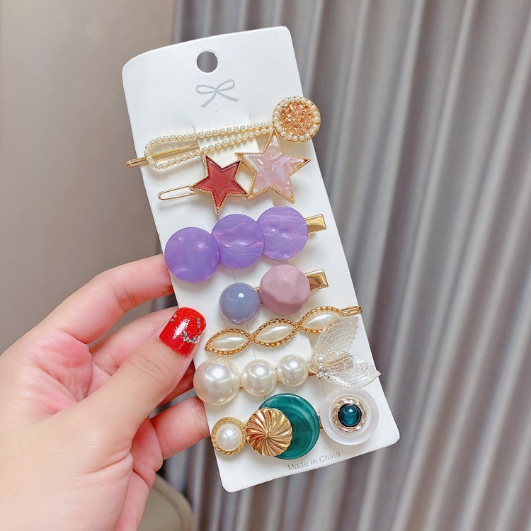 Insieme variopinto della clip del Rhinestone della perla del copricapo della forcella della lega, 8PCS/Set Heavy Work, 8PCS/Set Cherry, 8PCS/Set Pink Cherry, 8PCS/Set Starfish, 7PCS/Set Mermaid, 4PCS/Set Heart, 4PCS/Set Light Blue, 4PCS/Set Yellow     ...