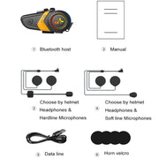 Auricolare Bluetooth per la navigazione musicale del casco del motociclo, Red, Yellow, Green