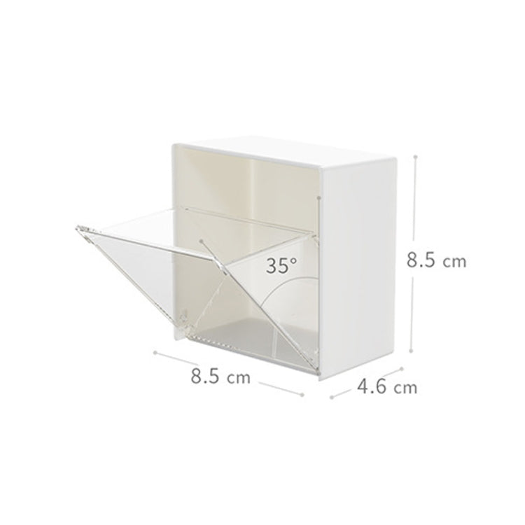 3 pezzi Scatola di immagazzinaggio a ribalta montata a parete Incolla scatola di immagazzinaggio di piccoli oggetti, White