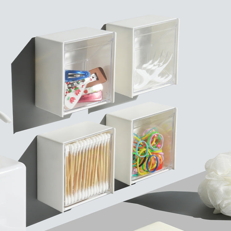 3 pezzi Scatola di immagazzinaggio a ribalta montata a parete Incolla scatola di immagazzinaggio di piccoli oggetti, White