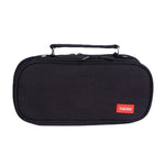 Borsa per penne in tela per cancelleria portatile multistrato di grande capacità, Black, Green, Grey, Pink, Navy Blue, Blue