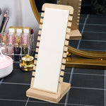 Espositore per collane in legno massello semplice Espositore per gioielli Puntelli per collane, Black Skin, White Skin, Beige Velvet, Ink Green