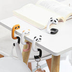 Appendiabiti per borsa da ufficio rimovibile con gancio per zainetto da scrivania da 2 pezzi, Panda, Small Pink Cat, Raccoon, Kitten