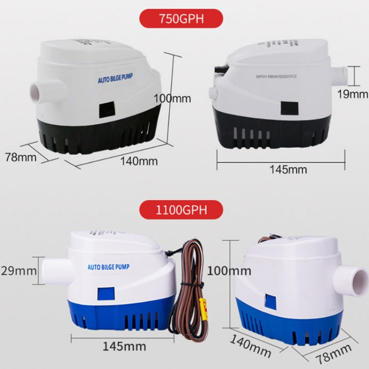 Pompa di sentina automatica Pompa elettrica sommergibile per yacht Marine Boat, 1100GPH-12V Blue, 1100GPH-24V Blue, 750GPH-12V Blue, 750GPH-24V Blue, 600GPH-12V Blue, 600GPH-24V Blue