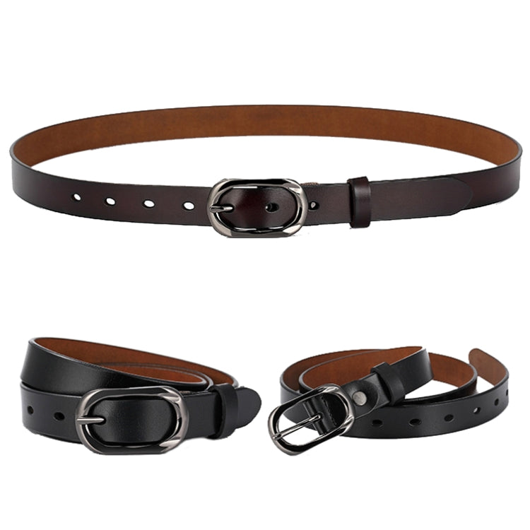ZK--052 Cintura in pelle bovina fine morbida e resistente all'usura con fibbia ad ardiglione, lunghezza:, 100cm, 105cm, 110cm, 115cm
