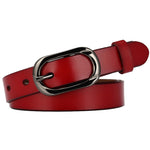 ZK--052 Cintura in pelle bovina fine morbida e resistente all'usura con fibbia ad ardiglione, lunghezza:, 100cm, 105cm, 110cm, 115cm