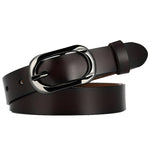 ZK--052 Cintura in pelle bovina fine morbida e resistente all'usura con fibbia ad ardiglione, lunghezza:, 100cm, 105cm, 110cm, 115cm