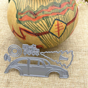 Fustellatura in pelle per albero di Natale per auto, metallo, carta, arte, Christmas Tree