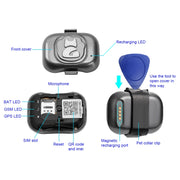 G16 Localizzatore GPS per animali domestici IP67 Collare intelligente impermeabile Monitoraggio anti-smarrimento per cane gatto, G16 Pets GPS