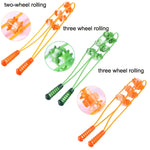 Massaggiatore a rullo manuale per la schiena della vita della spalla dell'estrattore posteriore in plastica da 3 pezzi, stile:, Two Wheels (Yellow), Three Wheels (Green), Three Wheels (Yellow)