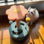 Cat Climbing Rack Piccolo giradischi Cat Scratching Board Toy, Turntable Yellow, Turntable Pink