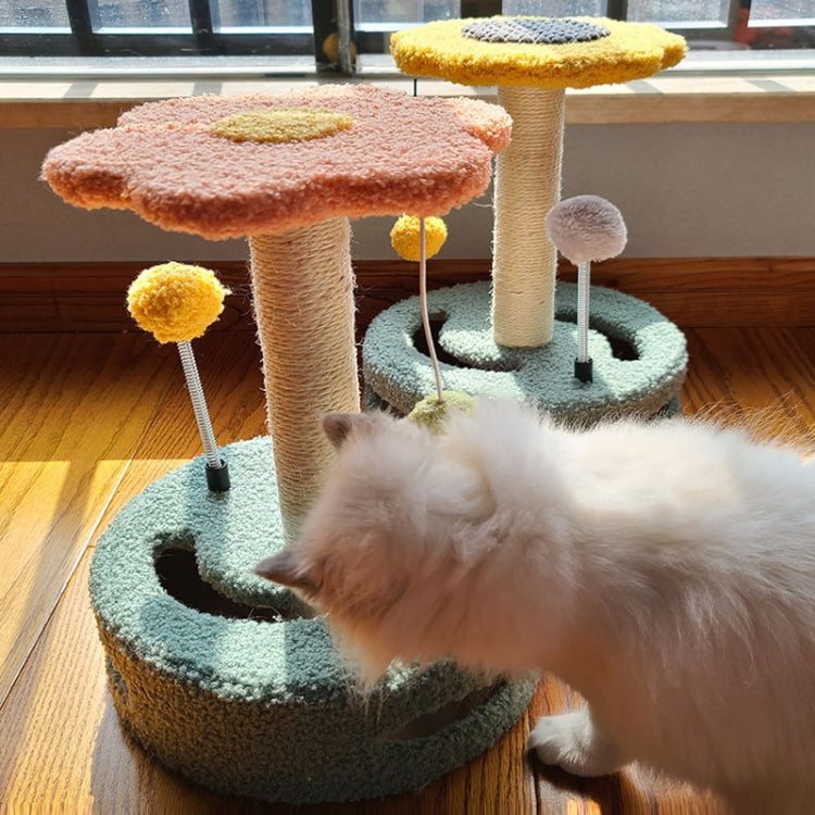 Cat Climbing Rack Piccolo giradischi Cat Scratching Board Toy, Turntable Yellow, Turntable Pink
