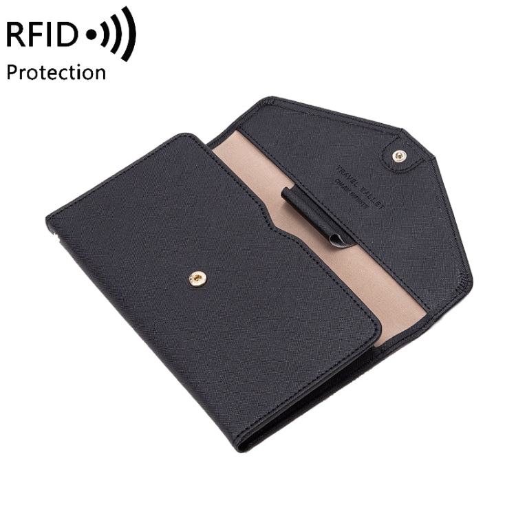 1655 RFID Anti-magnetico antifurto Borsa per passaporto Borsa per documenti Borsa per carte, Black, Orange, Deep Blue, Red, Pink, Dark Green, Light Green, Royal Blue, Rose Red, Grass Green