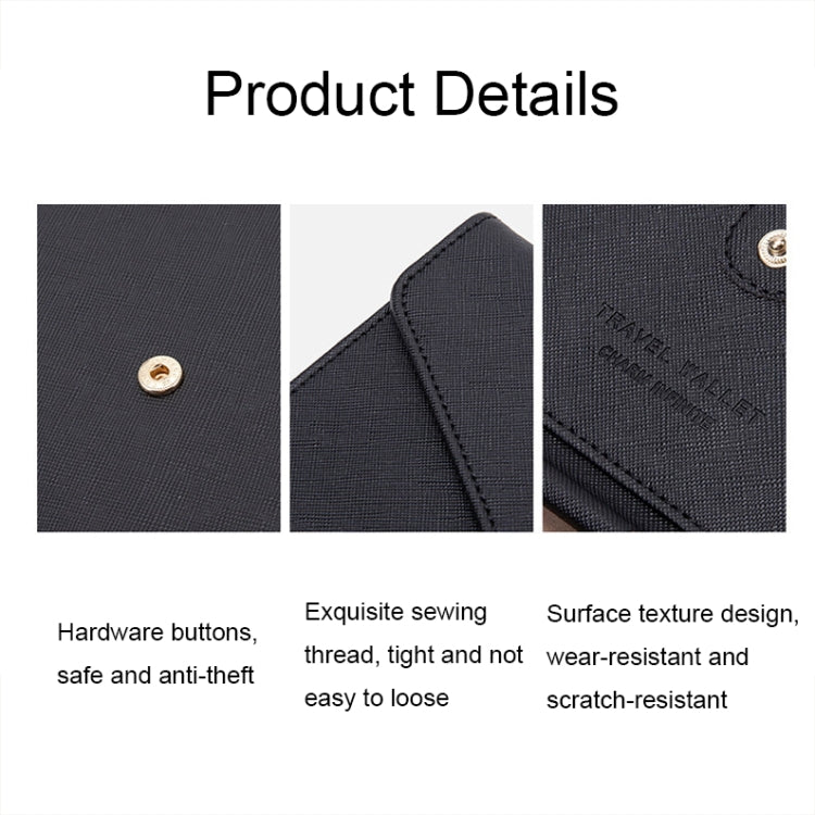 1655 RFID Anti-magnetico antifurto Borsa per passaporto Borsa per documenti Borsa per carte, Black, Orange, Deep Blue, Red, Pink, Dark Green, Light Green, Royal Blue, Rose Red, Grass Green
