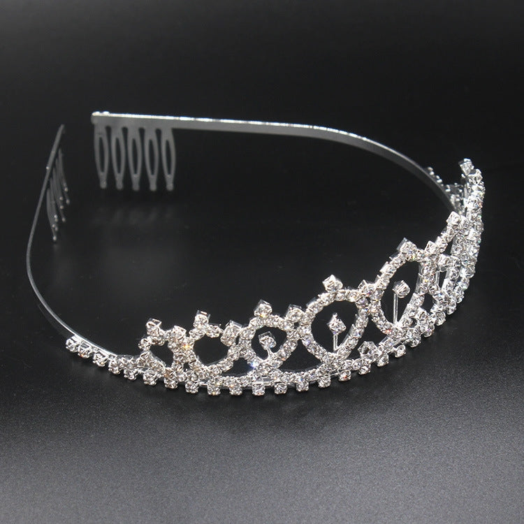 WM-02 Corona di Updo di cerimonia nuziale della festa di compleanno del diamante di cristallo, Silver, Gold, Rose Gold, AB Diamond, Gold Queen, AB Silver Queen, Silver Queen, Rose Gold Queen, Golden Queen, Silver Girl, AB Gold Girl, Gold Girl          ...