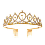 WM-02 Corona di Updo di cerimonia nuziale della festa di compleanno del diamante di cristallo, Silver, Gold, Rose Gold, AB Diamond, Gold Queen, AB Silver Queen, Silver Queen, Rose Gold Queen, Golden Queen, Silver Girl, AB Gold Girl, Gold Girl          ...